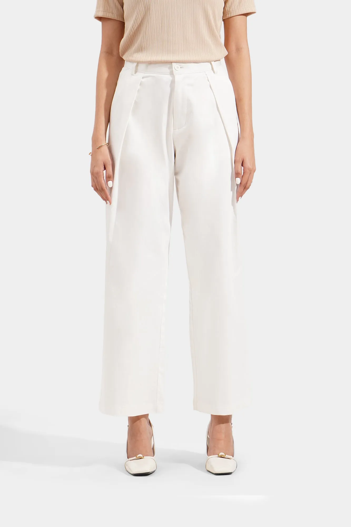 Pleated Wide Leg Trousers