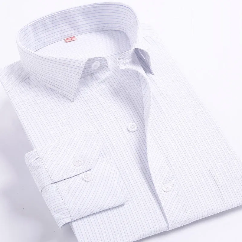 Plus 5XL 6XL Autumn Men Striped Dress Shirts Formal Fashion Long Sleeve Business Men Casual Shirts Regular Fit