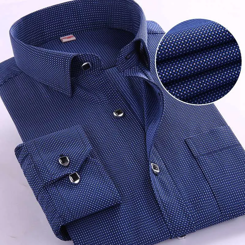 Plus 5XL 6XL Autumn Men Striped Dress Shirts Formal Fashion Long Sleeve Business Men Casual Shirts Regular Fit