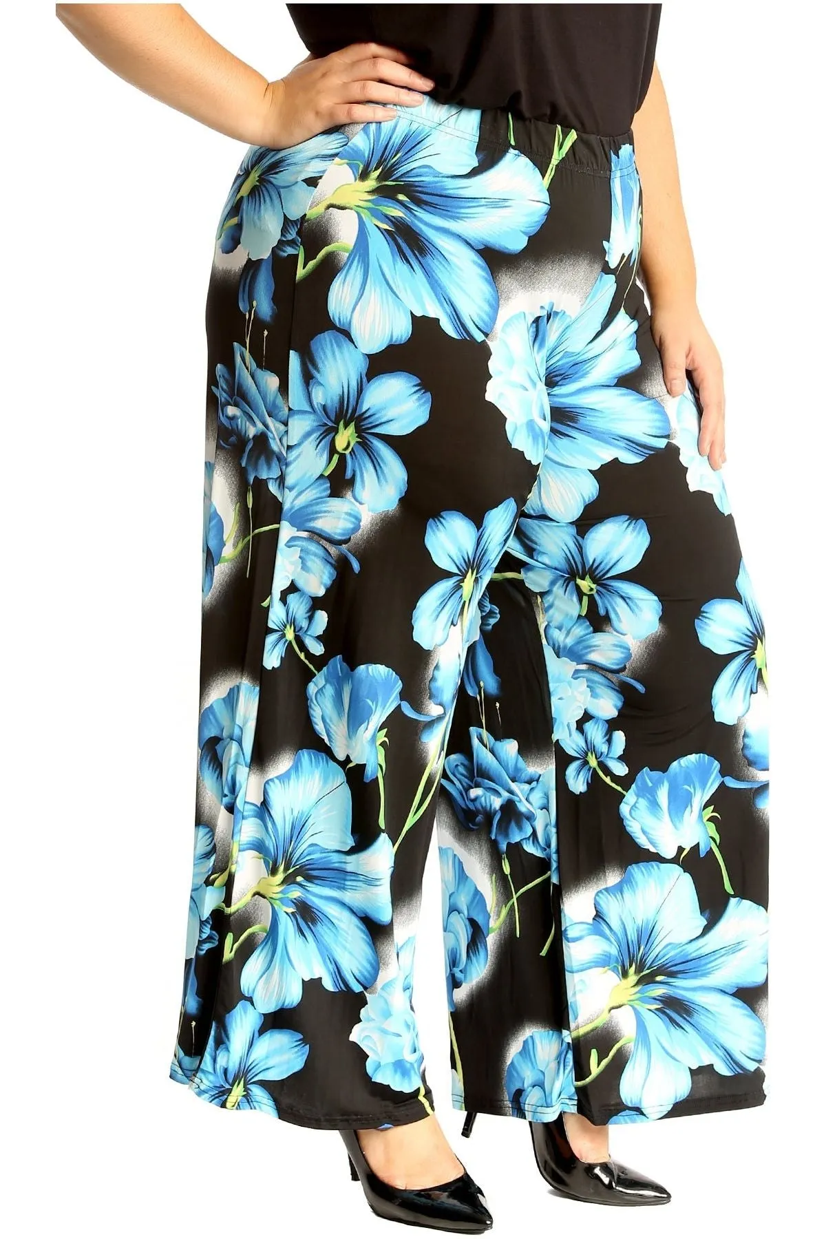 Plus Size Floral Print Palazzo Trouser