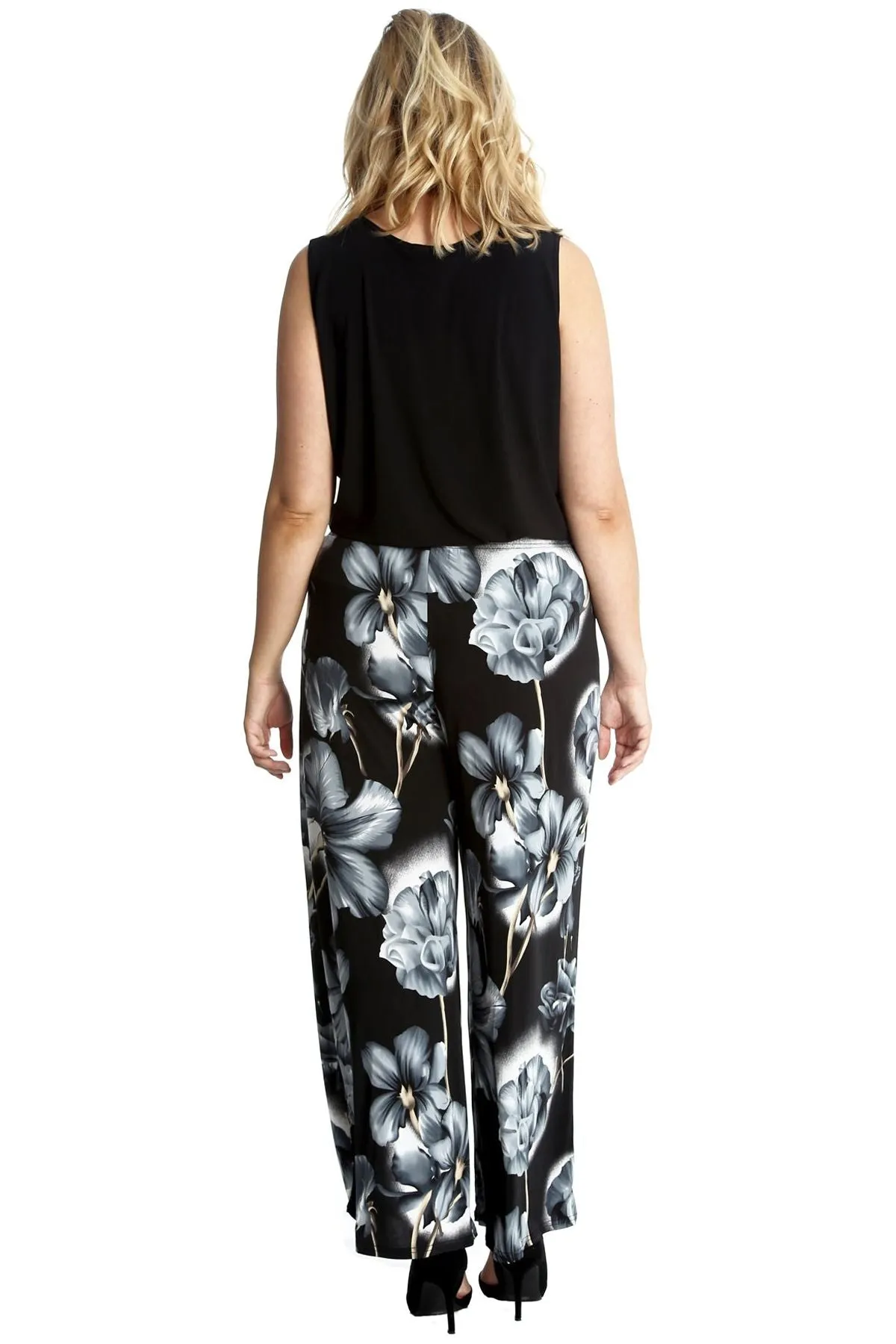 Plus Size Floral Print Palazzo Trouser