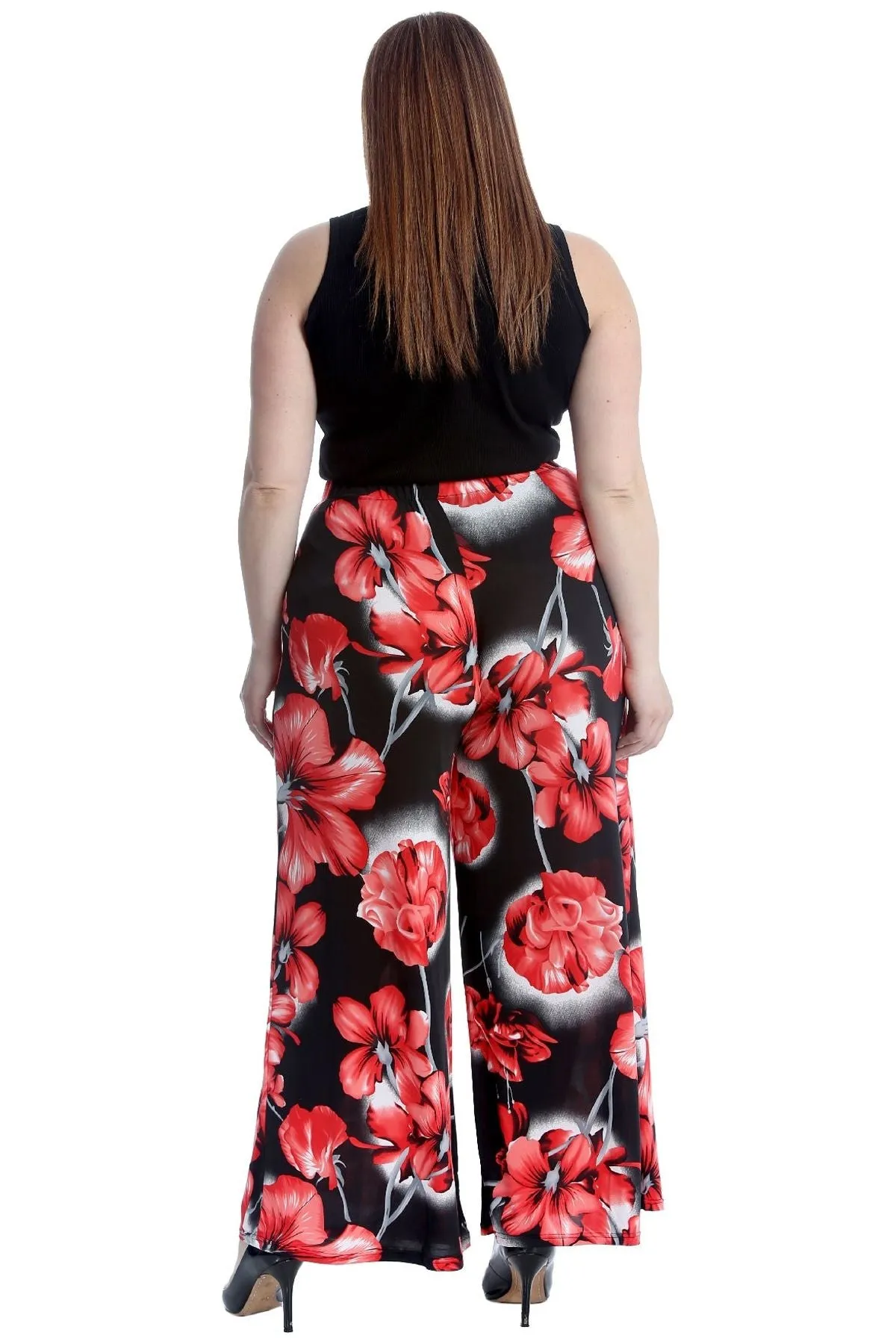 Plus Size Floral Print Palazzo Trouser