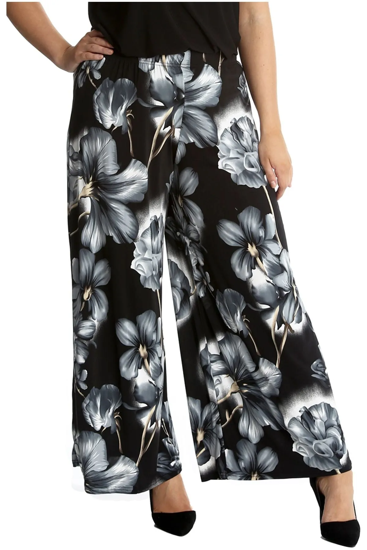 Plus Size Floral Print Palazzo Trouser