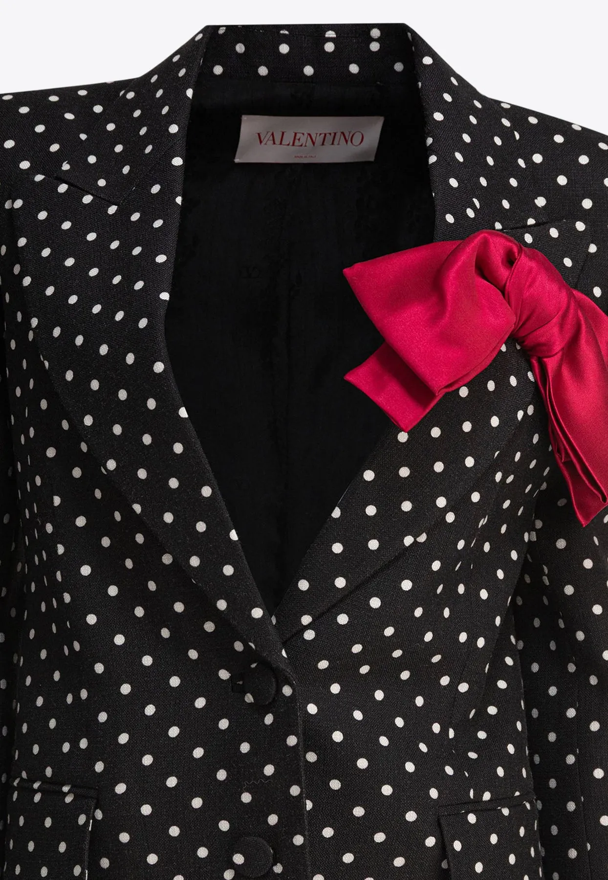 Polka-Dot Bow-Applique Blazer