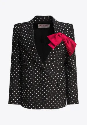 Polka-Dot Bow-Applique Blazer