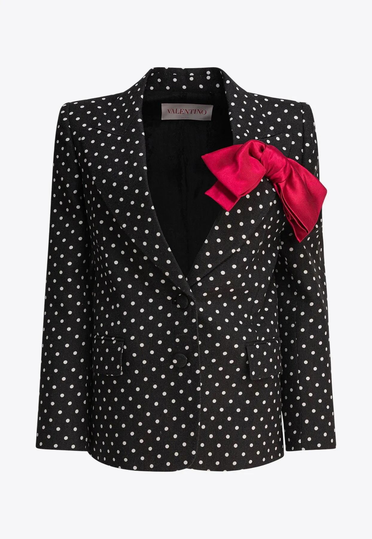 Polka-Dot Bow-Applique Blazer