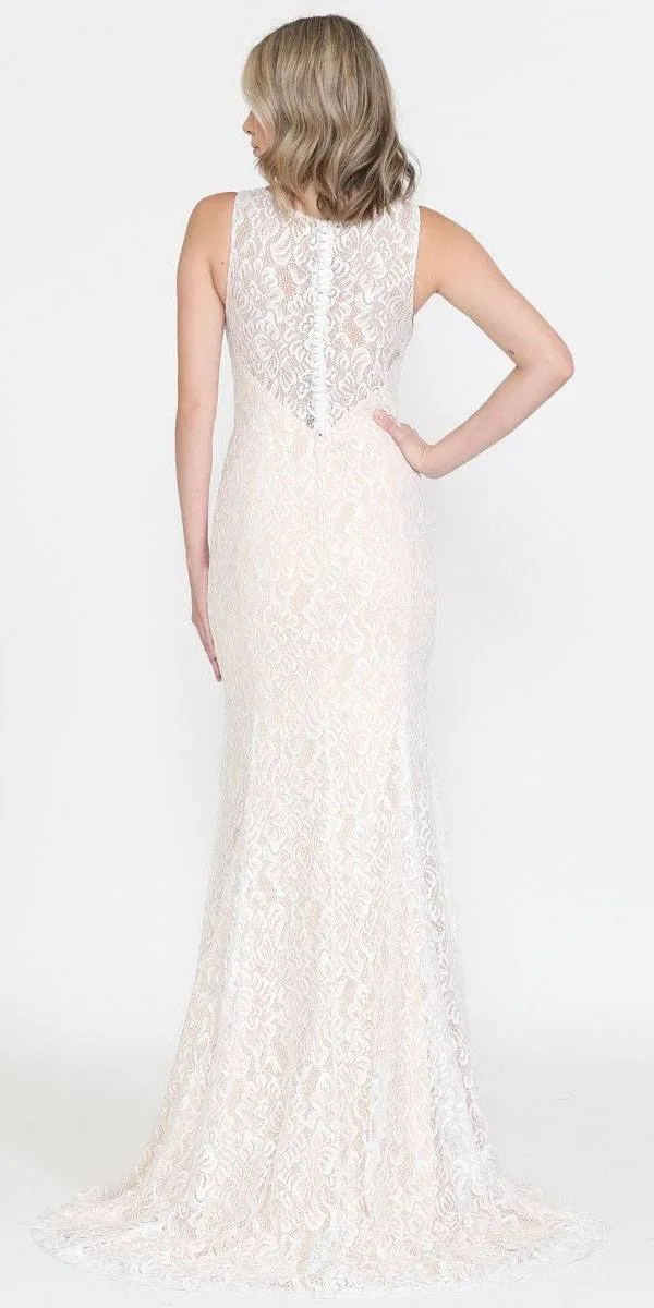 Poly USA 8496 Long Column Wedding Gown Sleeveless