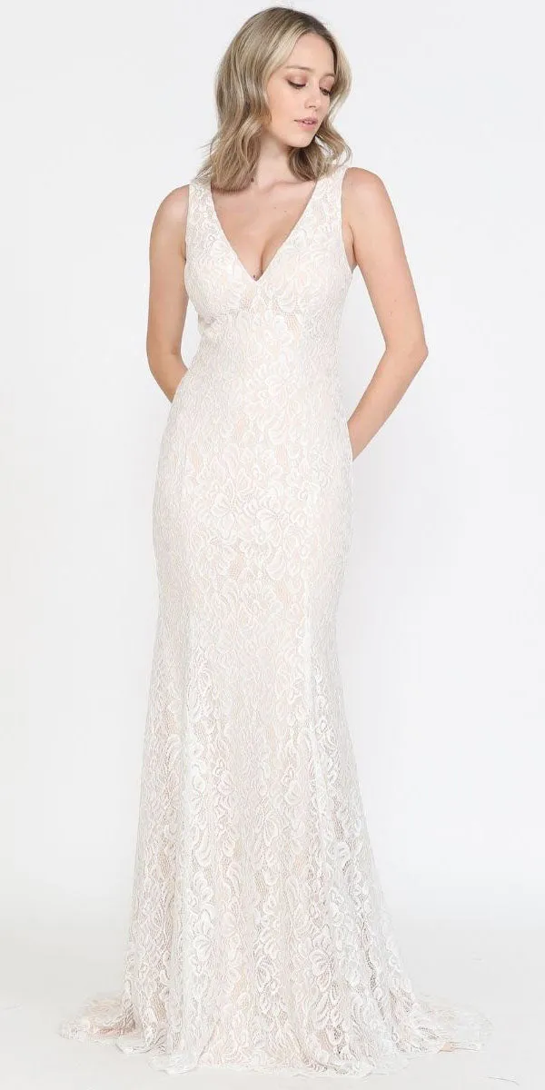 Poly USA 8496 Long Column Wedding Gown Sleeveless