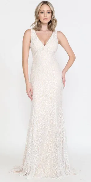 Poly USA 8496 Long Column Wedding Gown Sleeveless