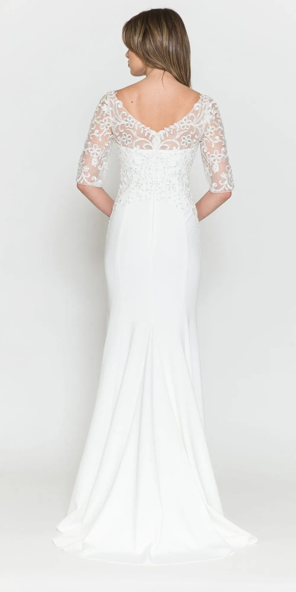 Poly USA 8560 Mother of the Bride Dress Embroidered Three Quarter Sleeves Top