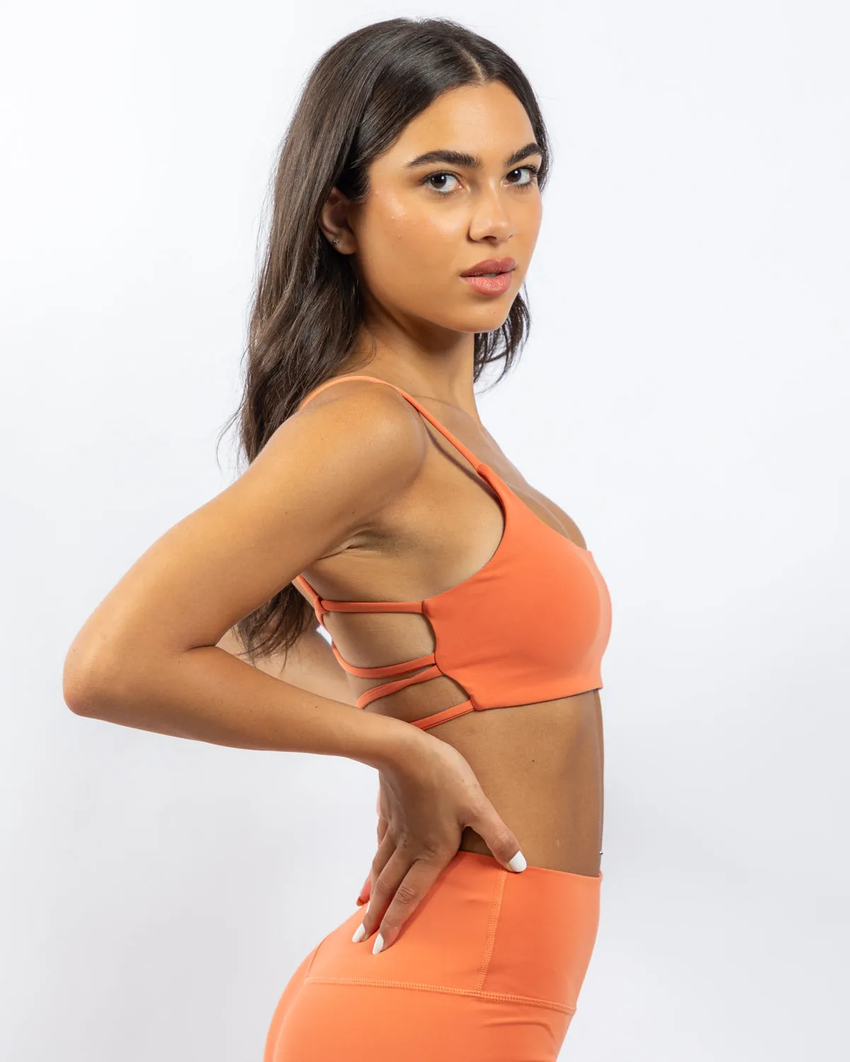 Power Criss Cross Bra - Coral