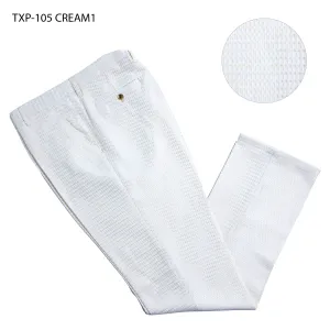Prestige Cream Textured Dress Pants