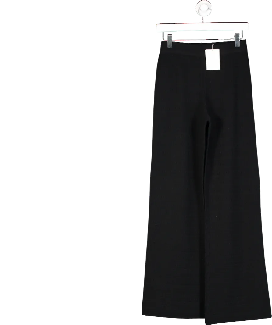 PRETTY LAVISH Black Bridget Crochet Trousers UK XS