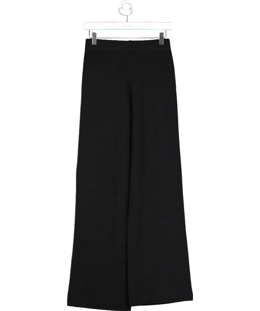 PRETTY LAVISH Black Bridget Crochet Trousers UK XS
