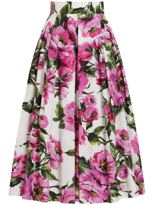 Printed midi skirt