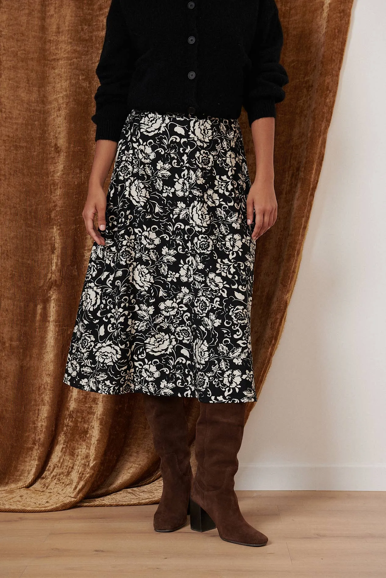 Printed Midi Skirt