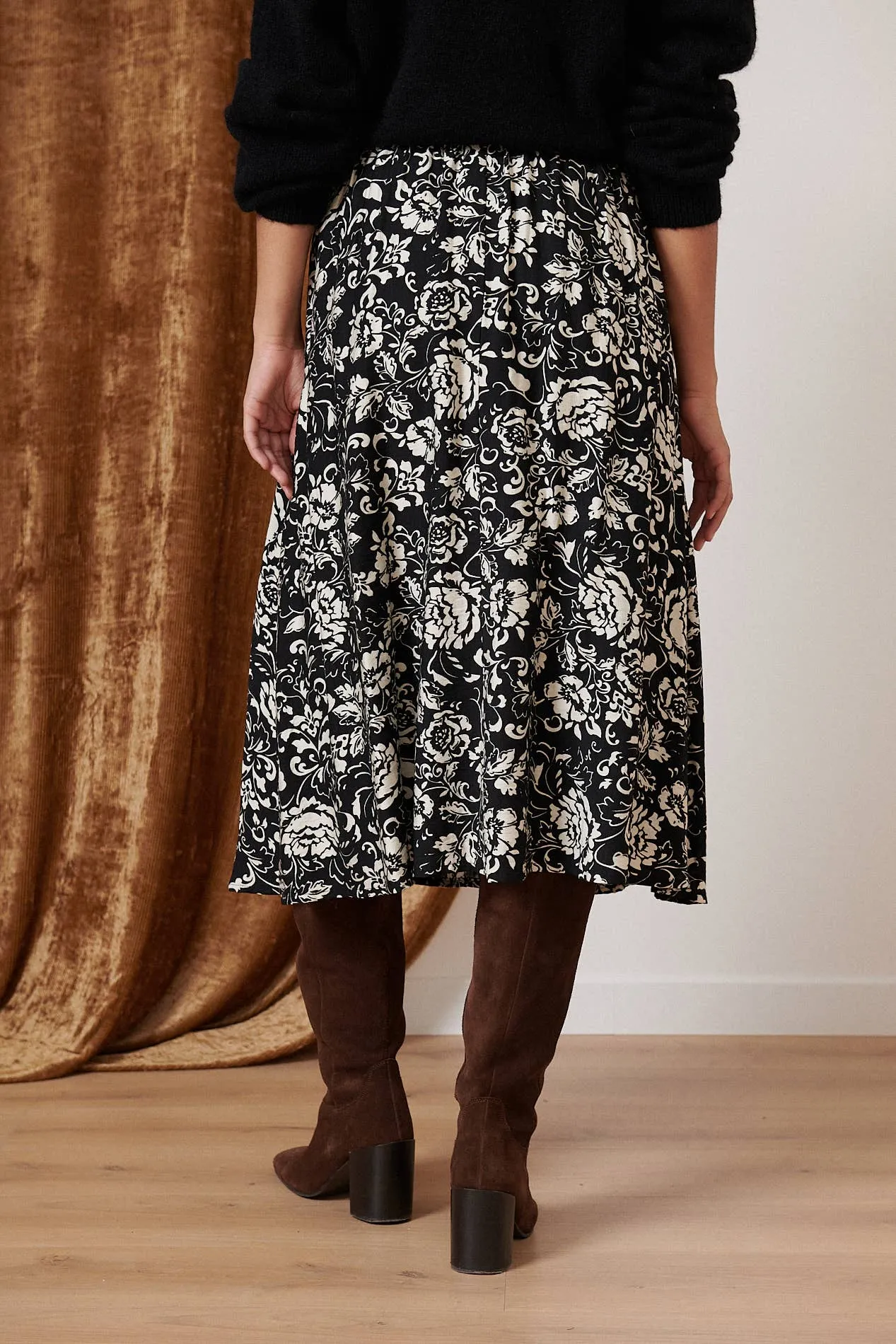 Printed Midi Skirt