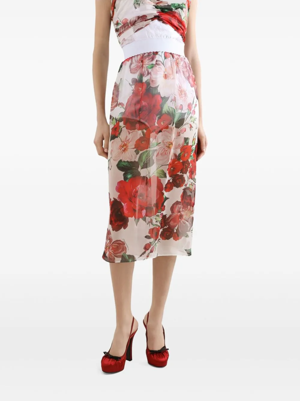 Printed silk skirt