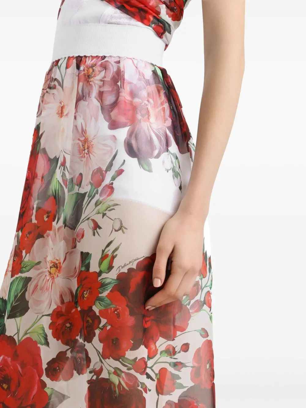Printed silk skirt
