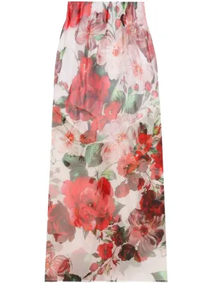 Printed silk skirt