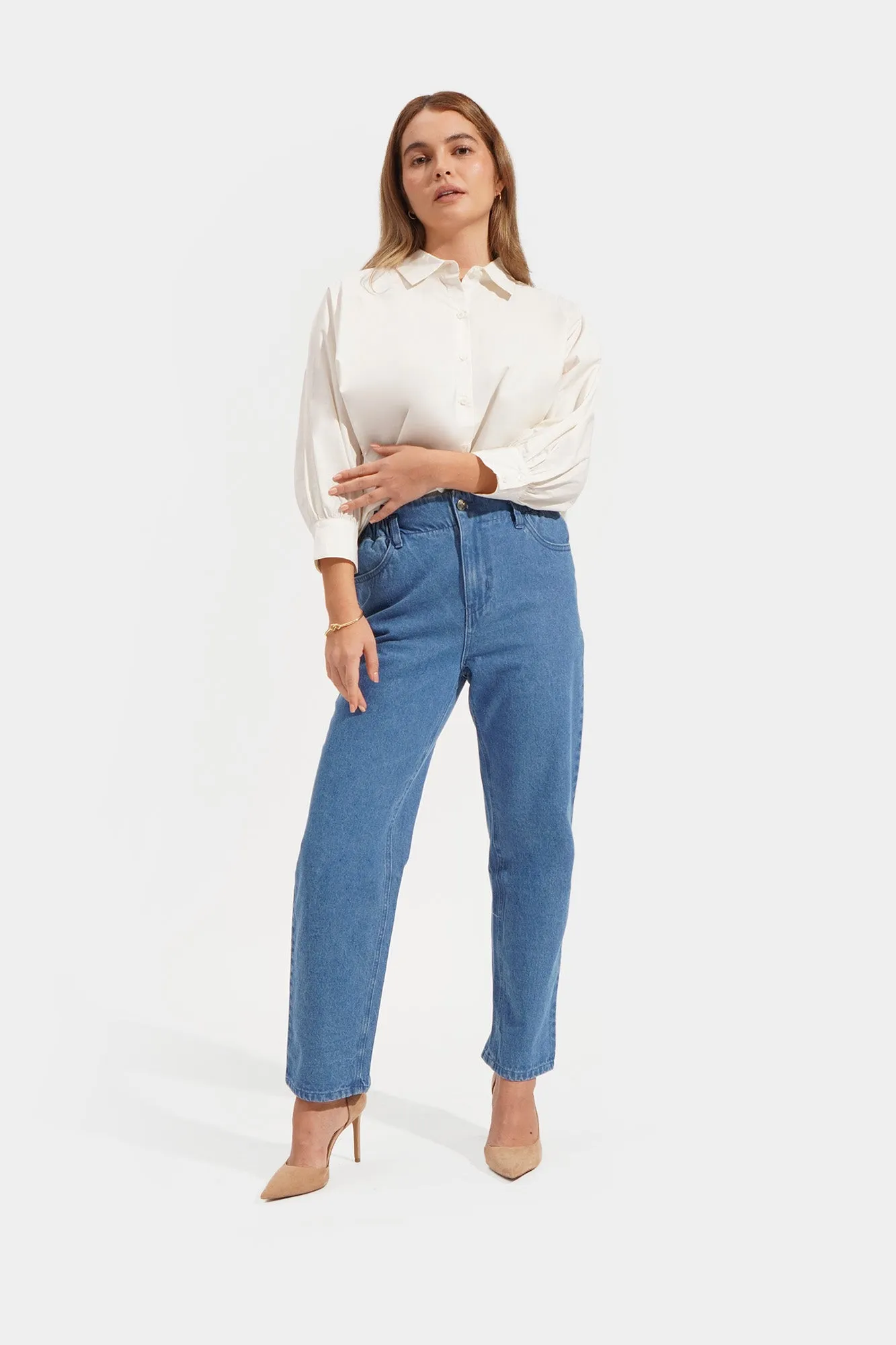 Puff Sleeve Button Down Shirt