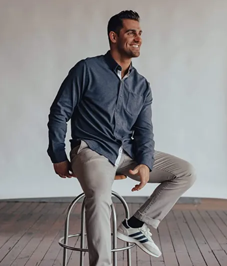 Puremeso Button Down Shirt-Charcoal