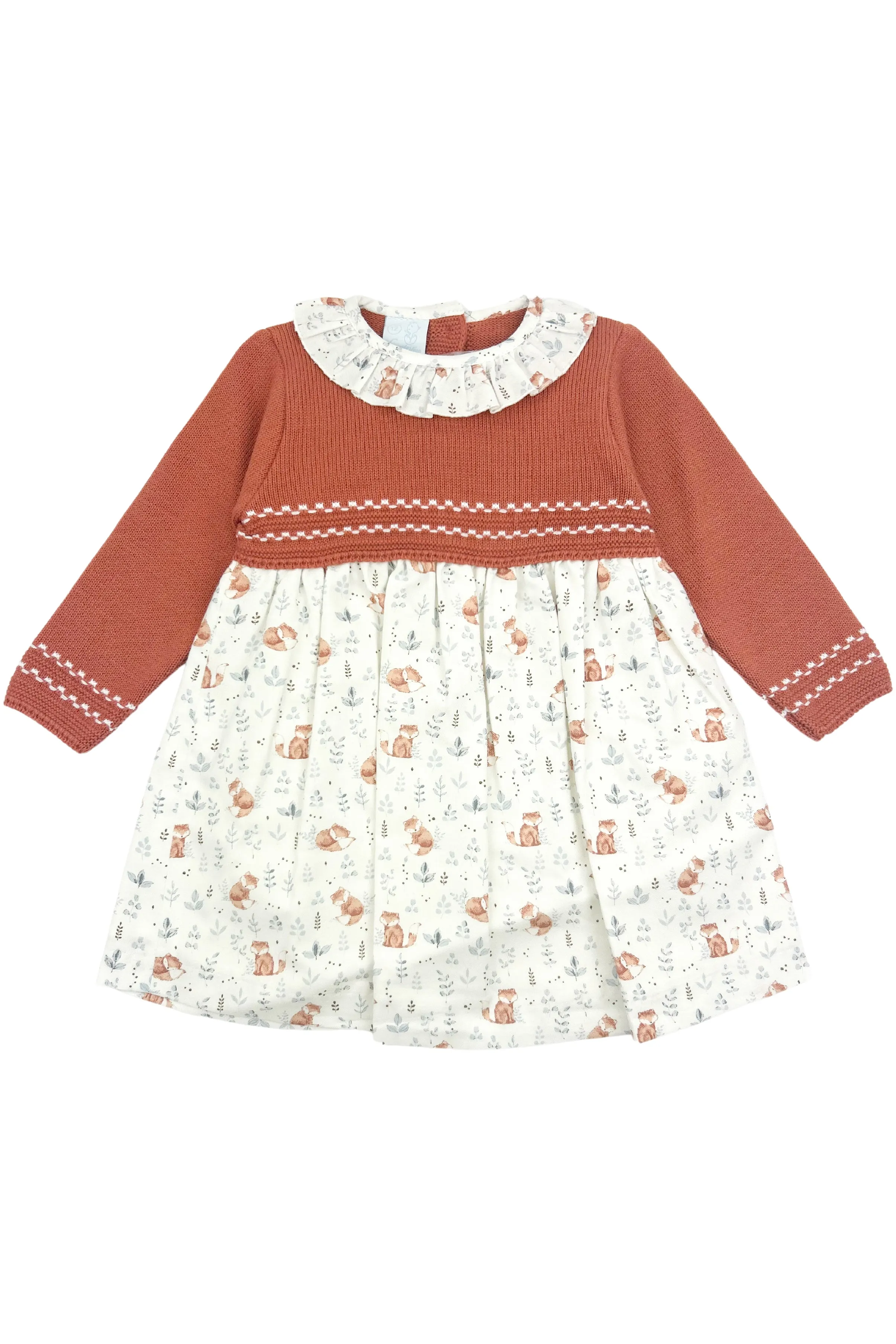 "Bianca" Terracotta Half Knit Fox Dress