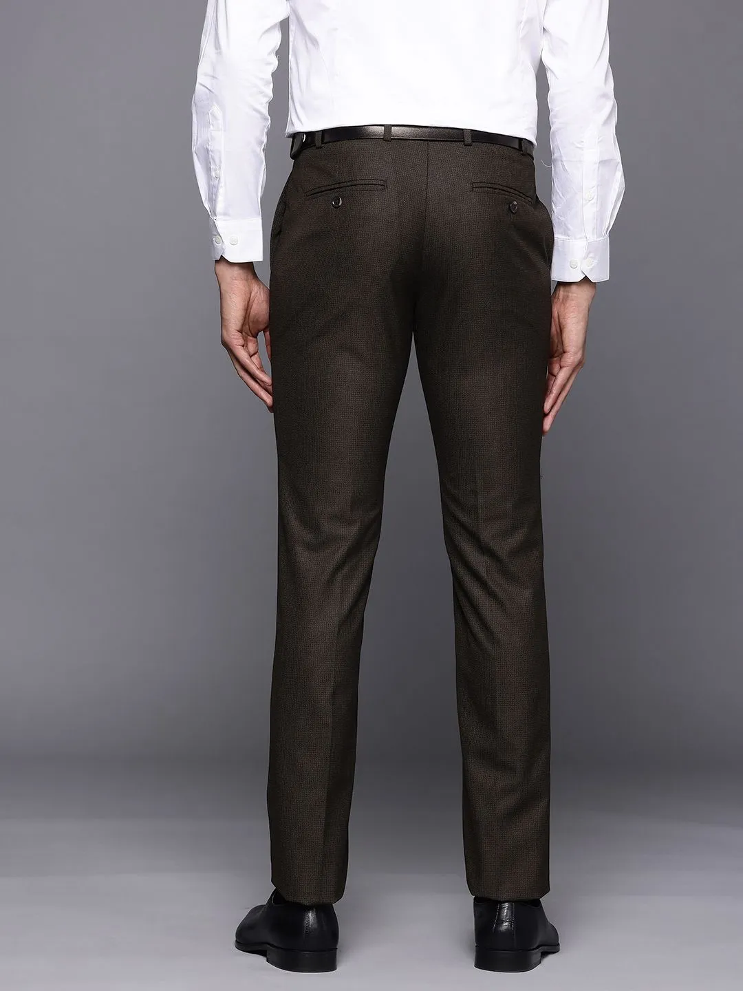 Raymond Men Textured Slim Fit Formal Trousers