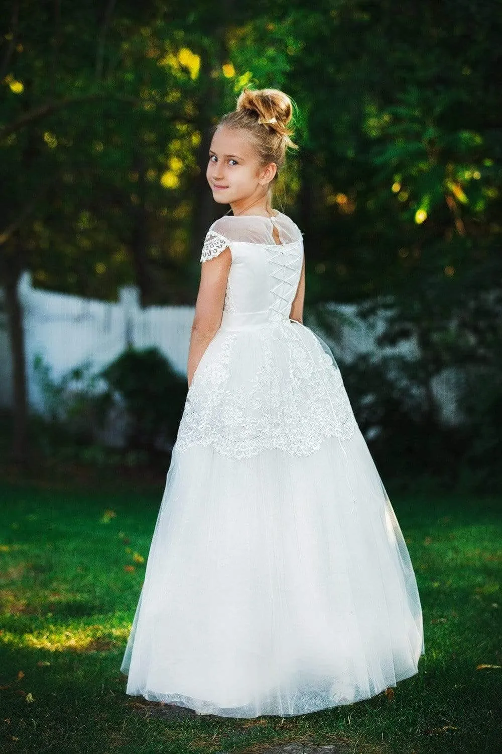 Rebecca - Cap Sleeve First Communion Dress in Size 5T-6