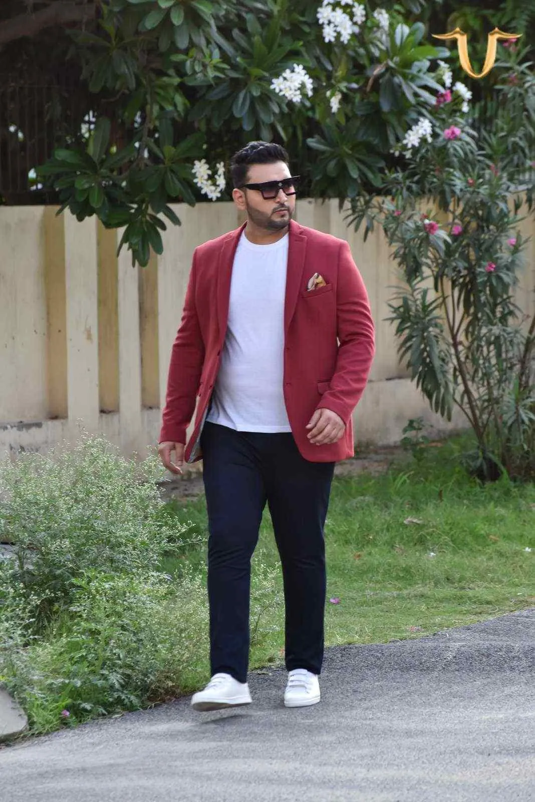 Red Knit Blazer