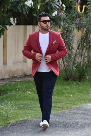 Red Knit Blazer