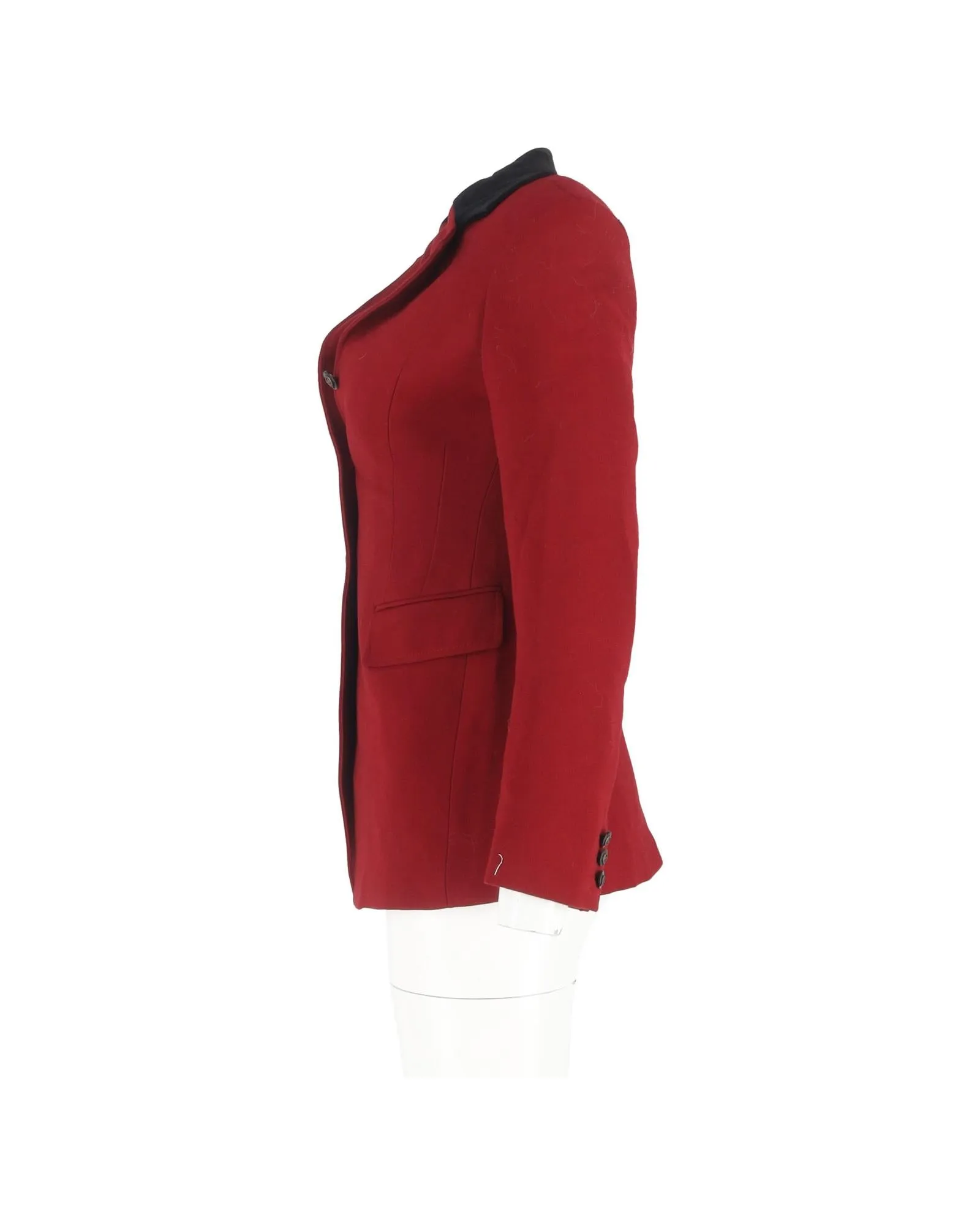 Red Wool Blazer Classic Style
