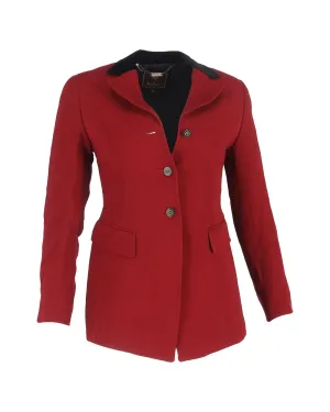 Red Wool Blazer Classic Style