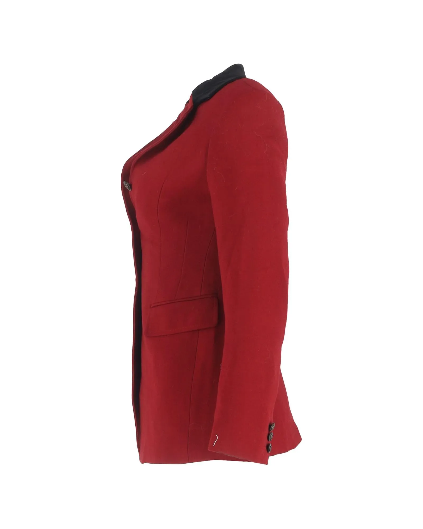 Red Wool Blazer Classic Style