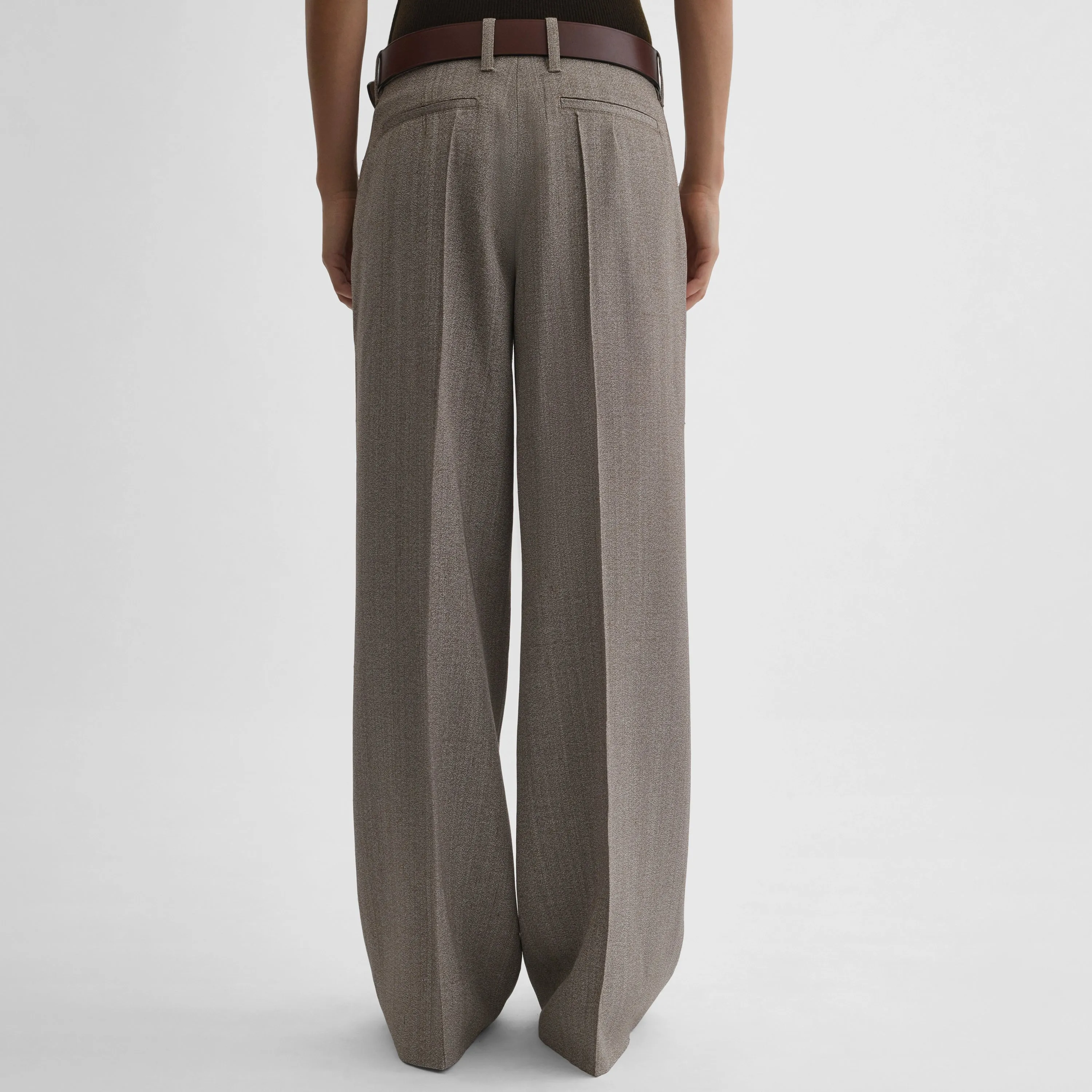 RELAXED TROUSERS | pebble melange viscose