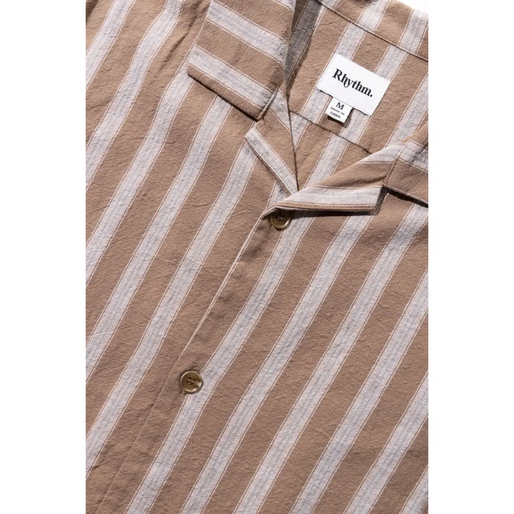 RHYTHM VACATION STRIPE S/S SHIRT LATTE