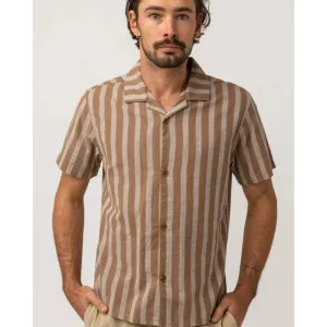 RHYTHM VACATION STRIPE S/S SHIRT LATTE