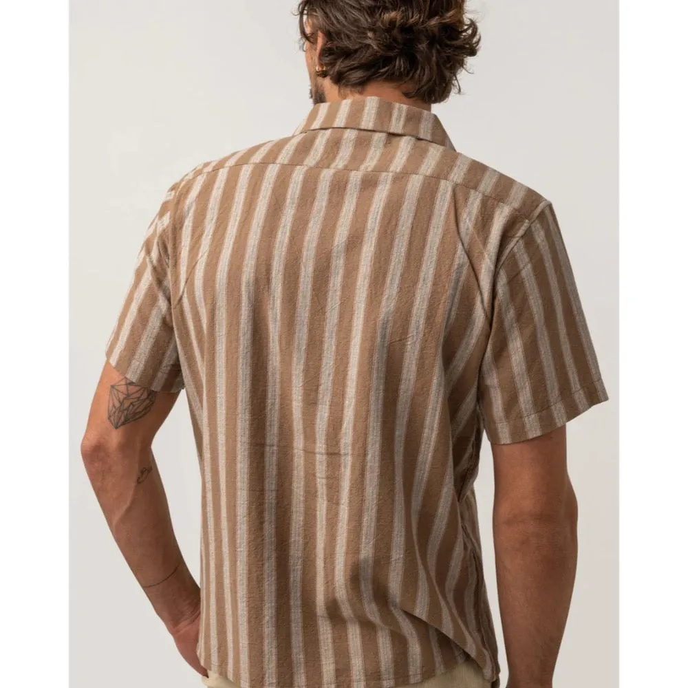 RHYTHM VACATION STRIPE S/S SHIRT LATTE