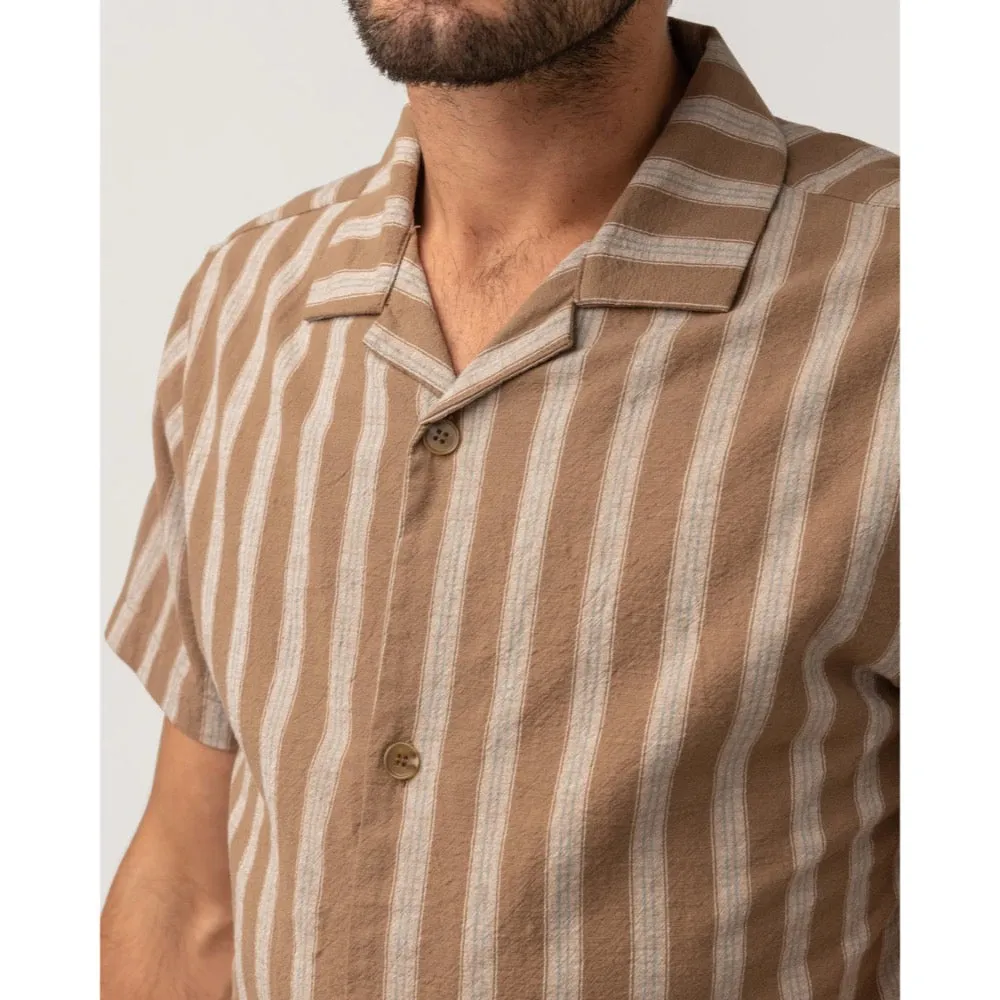 RHYTHM VACATION STRIPE S/S SHIRT LATTE