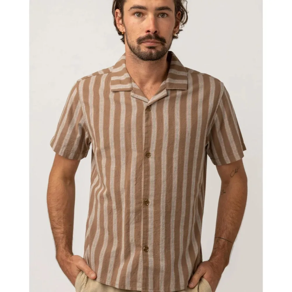RHYTHM VACATION STRIPE S/S SHIRT LATTE