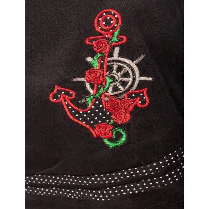 Rose Anchor Womens Pencil Skirt