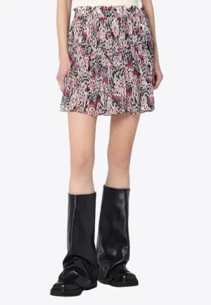 Roumi Butterfly Print Mini Skirt