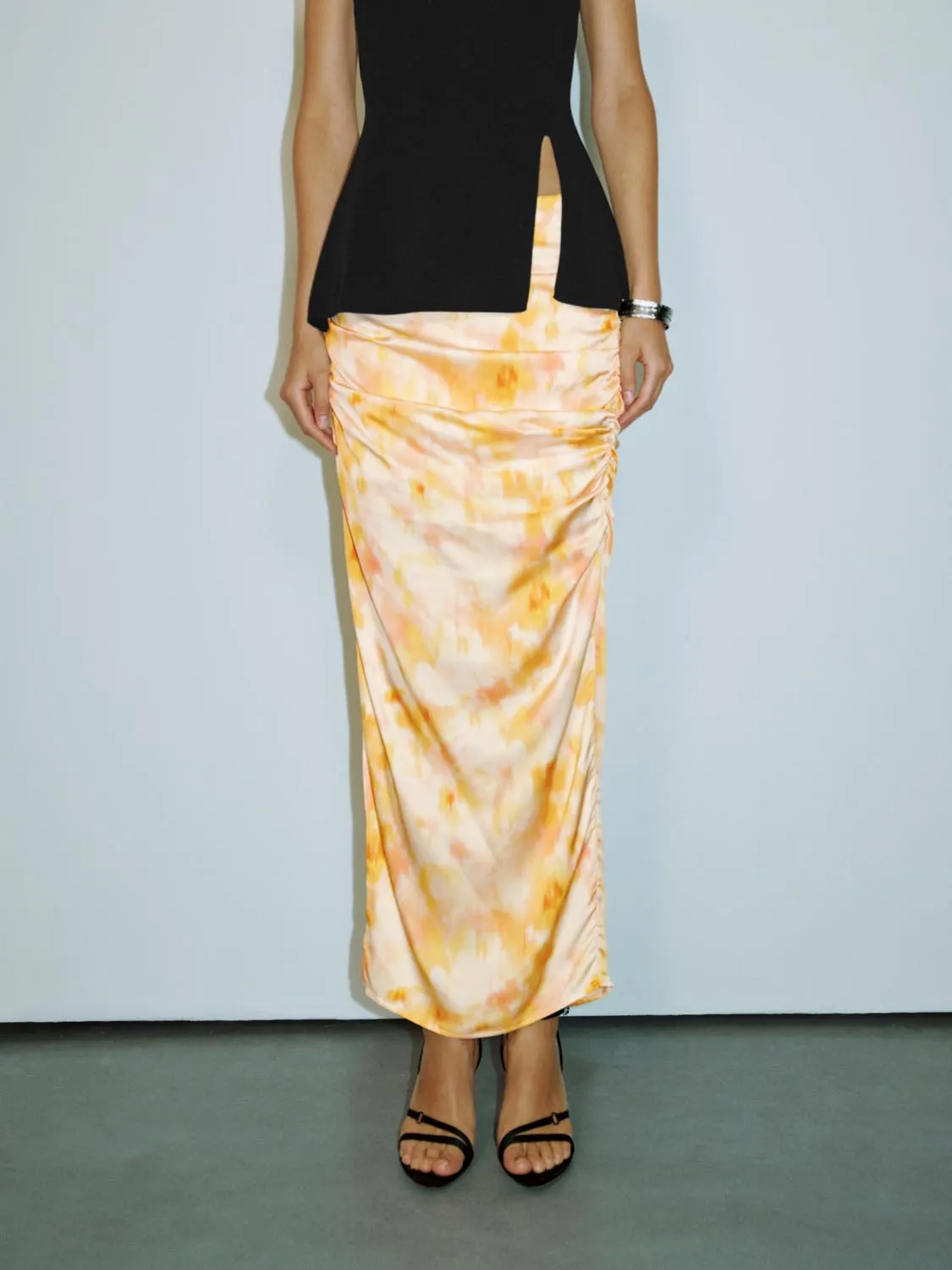 Ruched Straight Skirts