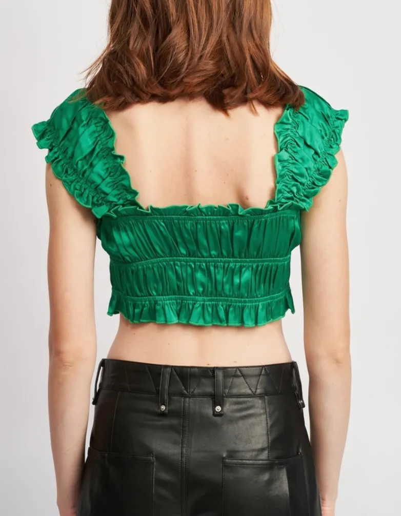 Ruffle Strap Crop Top