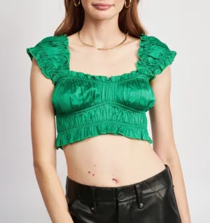 Ruffle Strap Crop Top