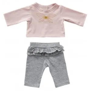 Ruffle trousers and butterfly top ( 3 doll sizes for 12 to 20 inches / 30 to 50cm)