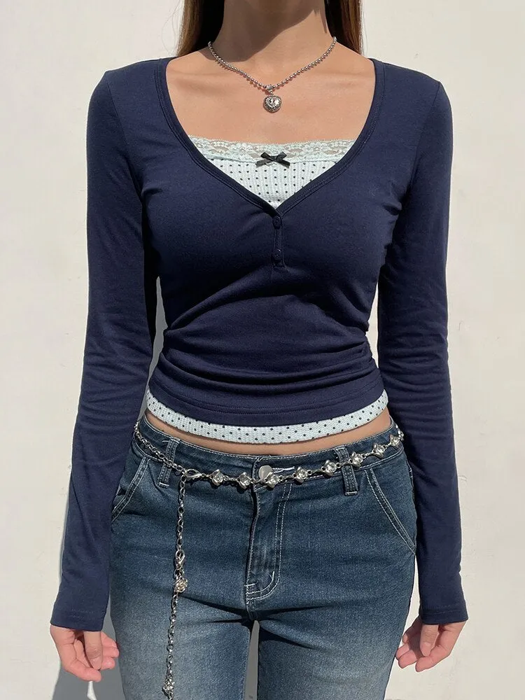 Sadie Button-Down Lace Top