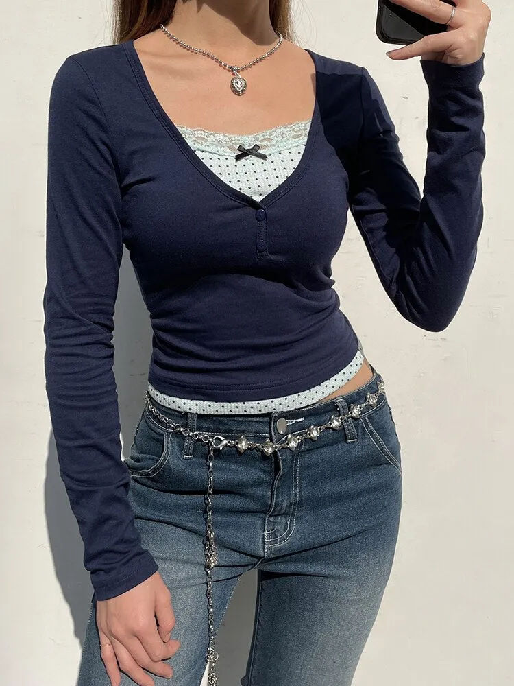 Sadie Button-Down Lace Top