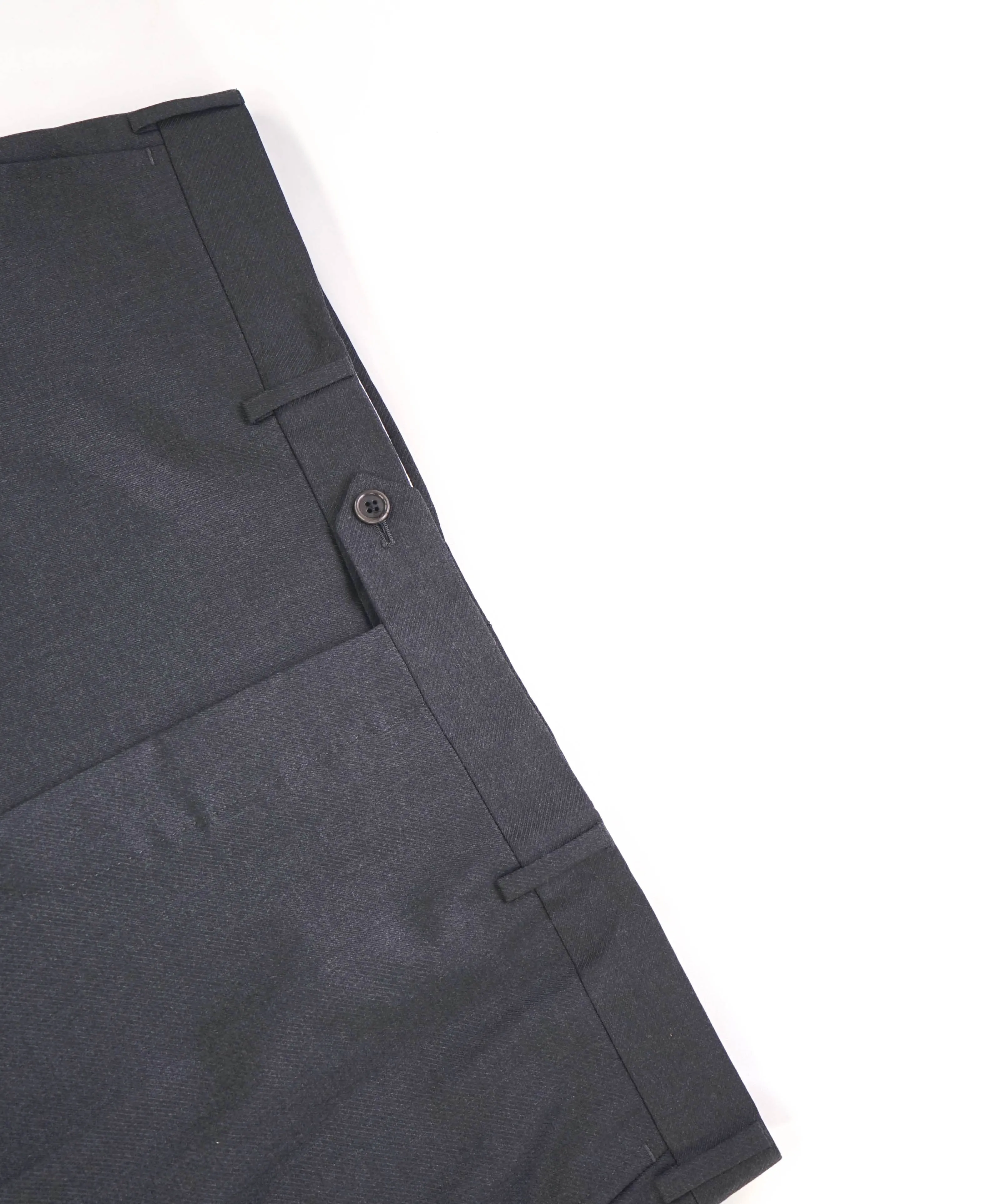 SAKS FIFTH AVE - Gray Twill Pure Wool 'SLIM' MADE IN ITALY Flat Front Dress Pants - 40W