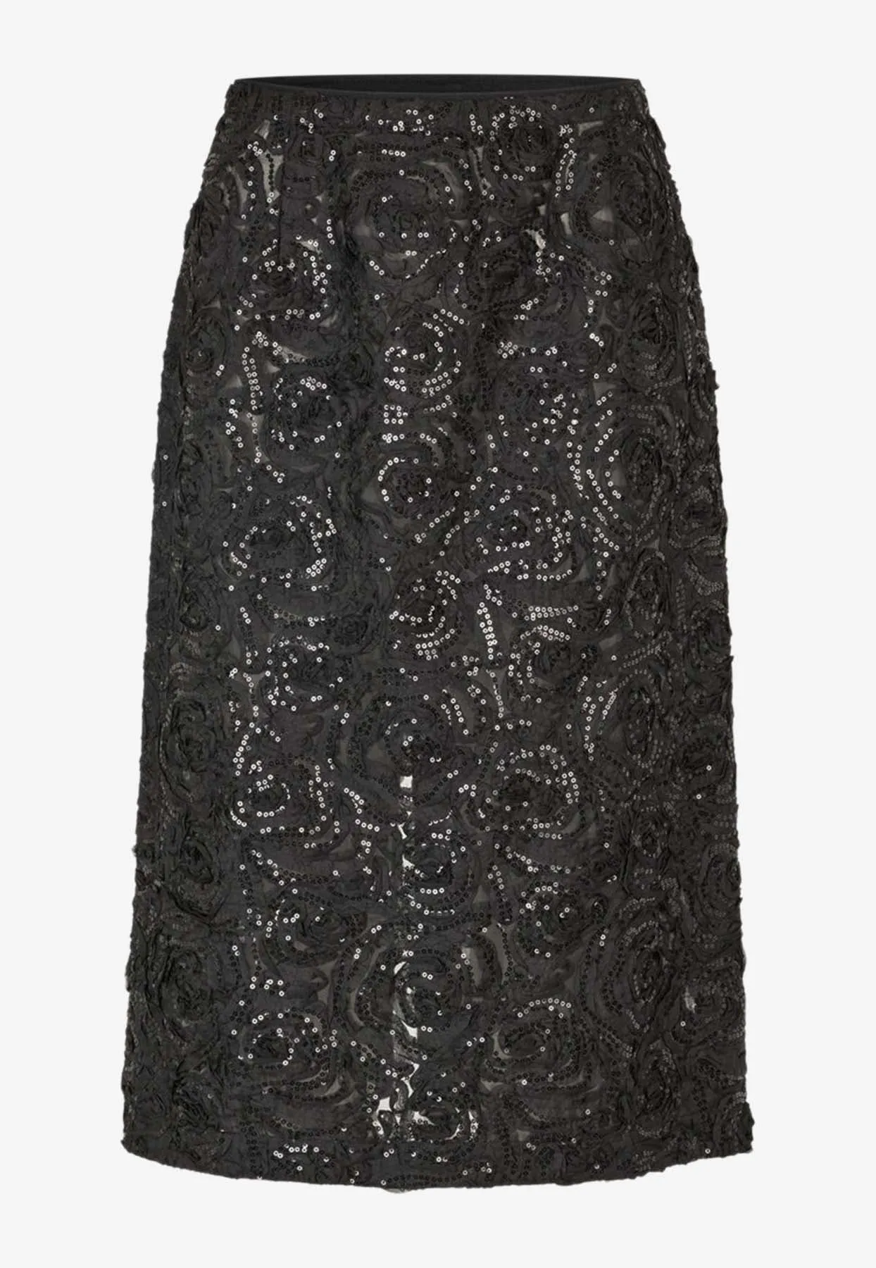 Samina Rose Jacquard Sequined Skirt